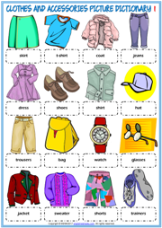Clothes and Accessories ESL Printable Worksheets and Exercises
